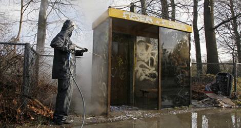 Het verwijderen van graffiti